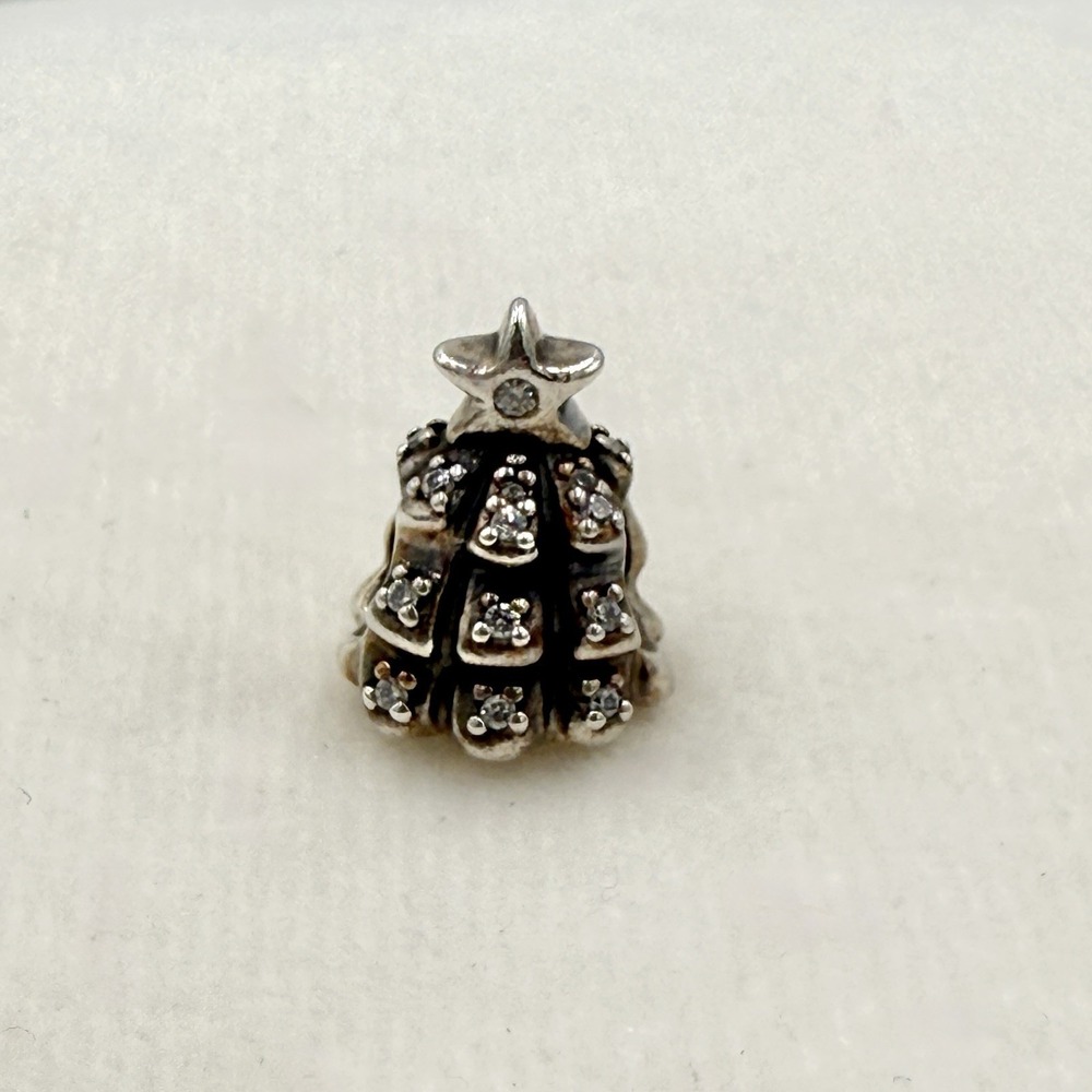 Pandora Christmas Tree Of Lights Charm Bead Holiday Star S925ALE Clear Zirconia - Picture 2 of 5